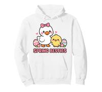 Primavera Besties Kawaii Pato y Pollito Huevos de Pascua Lindo Dibujos Animados Sudadera con Capucha