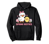 Primavera Besties Kawaii Pato y Pollito Huevos de Pascua Lindo Dibujos Animados Sudadera con Capucha