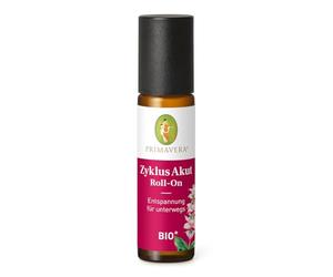 PRIMAVERA Ciclo Akut Roll-On Bio * 10 ml - con salvia, aceite de semilla de pimienta monje y ylang ylang - relajante en caso de malestar físico - aromaterapia para viajes - vegano
