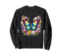 Primavera Floral Mariposa Flores Coloridas Floración Estética Sudadera