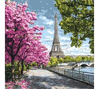 Primavera Pintar por Numeros Adultos Paisajes, Cuadros Para Pintar por Numeros, Libros Para Colorear Adultos DIY Painting by Numbers Pinturas Acrilicos Kits Principiantes, Decoracion Hogar 30x30cm y56