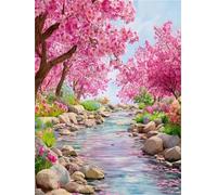 primavera Pintura con Diamantes, Bordado de Diamantes Kit Completo Árboles, Mosaico Cristales Punto de Cruz, Cuadro Full Drill para Adultos, Manualidades Creativas para Decoración Pared 20x30cm qo-55