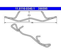 Primavera, Pinza Freno 11.8116-0340.1 ATE para Ford Renault Opel Citroen Peugeot