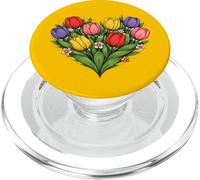 Primavera Tulip Corazón Floral Amor Ilustración PopSockets PopGrip para MagSafe
