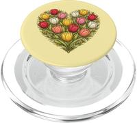 Primavera Tulip Corazón Floral Amor Ilustración PopSockets PopGrip para MagSafe
