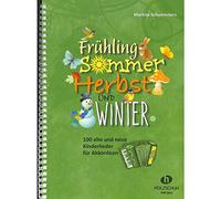 Primavera, verano, otoño e invierno - Cancionero para acordeón Las canciones son ligeramente editadas y se dividen en los siguientes capítulos: primavera y Pascua. Verano y diversión. Otoño, San Martín y Papá Noel. Invierno y Navidad. Se presta especial atención a la integridad de los textos y a los tonos de juego y cantar. Los símbolos de acordes permiten escuchar con otros instrumentos.