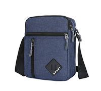 Primavera, verano, otoño e invierno, con cremallera, de lona, para hombre, bolsa lateral de un solo hombro, bolsa de mensajero deportiva, Blue, Talla única