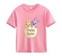 Primavera y otoño, nueva camiseta estampada de moda, bonita versión cómoda de la camiseta estampada para niñas número 3, rosa, 8-9 años