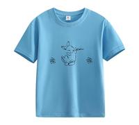 Primavera y Otoño Nueva Moda Cute Print Comfortable Version of The Girls Printed T Shirt Baby 1 Año, azul celeste, 8-9 años