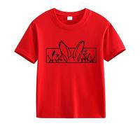 Primavera y Otoño Nueva Moda Cute Print Comfortable Version of The Girls Printed T Shirt Baby 1 Año, rojo, 6-7 años