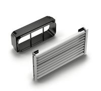 Prime 150 Sockel-Lüftungsgitter Set Flujo Anguloso, Color de Acero Inoxidable