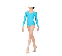 Prime fashions - Maillot de manga larga para niñas, nailon brillante, ajuste cómodo, turquesa, 11-12 años