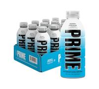 PRIME Hydration BERRY FREEZE, bebidas deportivas, electrolitos mejorados para una máxima hidratación, 250 mg de BCAA, vitaminas B, antioxidantes, bajo en azúcar, 16.9 onzas líquidas, paquete de 12