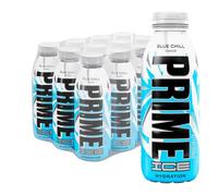 PRIME Hydration Ice Blue, bebidas deportivas, con electrolitos mejorados para una hidratación óptima, 250 mg de BCAA, vitamina B, antioxidantes, bajo contenido en azúcar, 16,9 fl oz, paquete de 12