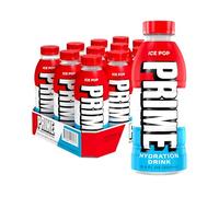 PRIME Hydration ICE POP | Bebidas deportivas | Electrolitos mejorados para una máxima hidratación | 250 mg de BCAA | Vitaminas B | Antioxidantes | 2 g de azúcar | 16.9 onzas líquidas | Paquete de 12