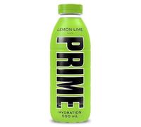 PRIME Hydration Lemon Lime, Bebidas deportivas, Electrolitos mejorados para reponer líquidos, 250 mg de BCAA, vitaminas B, antioxidantes, bajo contenido en azúcar, 500 ml