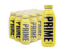 PRIME Hydration Lemonade, Bebidas deportivas, Electrolitos mejorados para reponer líquidos, 250 mg de BCAA, vitaminas B, antioxidantes, bajo contenido en azúcar, 16,9 fl oz, paquete de 12