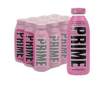 PRIME Hydration Strawberry Watermelon, Bebidas deportivas, Electrolitos mejorados para reponer líquidos, 250 mg de BCAA, vitaminas B, antioxidantes, bajo contenido en azúcar, 16,9 fl oz, paquete de 12