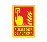 PRIME JJ EX-405L - Señal Luminiscente Pulsador de alarma 30x21 cm