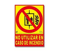 PRIME JJ EX-412L - Señal Luminiscente No utilizar en caso de incendio 30x21 cm