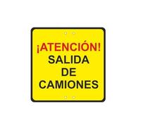 PRIME JJ SV-011 - Señal Metálica ¡Atención! Salida de camiones 50x50 cm