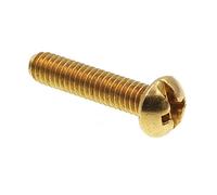 Prime-Line 9003590 Tornillo de máquina, cabeza redonda, ranurado/combo Phillips, #8-32 x 3/4 pulgadas, latón macizo, paquete de 100