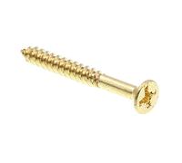 Prime-Line 9035244 Tornillos para madera, cabeza plana, Phillips Drive, #8 x 1-1/2 pulgadas, latón macizo (paquete de 100)