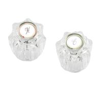 Prime-Line MP54260 Hot and Cold Faucet Handles 1-5/8 In. Height Clear Acrylic Fits Delta 2 Count (Pack of 1)