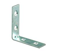 PRIME-LINE MP9221 Esquina angular, 2 pulgadas, construcción de acero, chapado en zinc, soporte de 4 agujeros, paquete de 10, 2 in