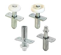 Prime-Line N 7535 - Kit de reparación de herrajes para puertas plegables, incluye 2 guías de rodillo de plástico, 1 pivote superior y 1 inferior, paquete de 4 componentes