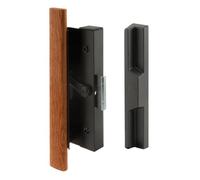 Prime-Line Products C 1126 deslizante tirador de puerta Set, mango de madera, negro/de aluminio fundido