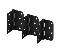 Prime-Line Products U 1151283 Bisagra de puerta residencial lisa pivote, 4 pulgadas x 4 pulgadas con cuadrado unilateral y esquinas de radio de 5/8 pulgadas, 4 agujeros por hoja con tornillos, negro