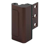 Prime-Line U 11441 - Cerradura de refuerzo de puerta, añade seguridad adicional a tu hogar y evita la entrada no autorizada, tope de 3 pulgadas, construcción de aluminio, bronce rojo (paquete