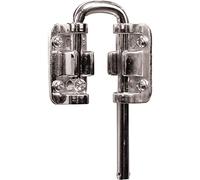 PRIME-LINE U 9846 - Cerradura de bucle para puerta corrediza de patio, aumenta la seguridad del hogar, instala una barra de acero endurecido adicional segura para niños, con base fundida, níquel,