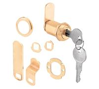 PRIME-LINE U 9946 13/16 pulgadas, acero, chapado en latón, cerradura de leva para cajón y gabinete