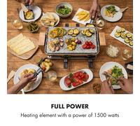Prime-Rib Plancha raclette 8 pers. 1500 W Placa de piedra natural Acero inoxidable Patas de madera Klarstein