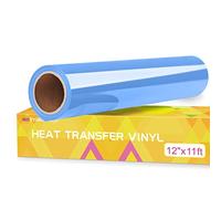Prime Vinyl Lámina de plóter textil, 30,5 cm x 3,36 m, lámina flexible para Silhouette Cameo, Cricut Maker, lámina para plóter para camisas, ropa, sombreros, pantalones, otros tejidos (azul cielo)