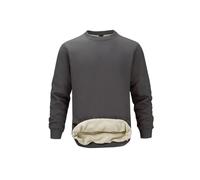 PrimeCrest Sudaderas Hombres Sin Capucha Termicas Sudadera Deporte Polar Sweatshirt con Forro Polar Sueter Manga Larga Invierno Algodon Cuello Redondo Casual Pullover Sherpa Gris 2XL