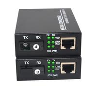 Primeda - Convertidores de medios Ethernet 10/100Mbps de fibra SC bidireccional monomodo - un par de 10/100Base-TX a 100Base-FX hasta 20Km (12.4mi)