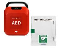 Primedic HeartSave YA Desfibrilador & Caja de pared para aficionados y profesionales con descarga automática, 8 años de garantía, Idioma: Inglés/Español