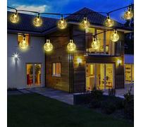 Primega - Bola de burbujas solar LED, guirnalda luminosa exterior, impermeable, bola de burbujas blanca cálida, 7,5 m, 50 luces, ocho funciones, bola de burbujas solar, 1,8 cm