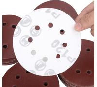 PRIMEGA Discos abrasivos profesionales │ 100 piezas │ 8 agujeros │ Ø 125 mm │ Grano 100 │ para lijadoras orbitales aleatorias │ Hojas abrasivas │ Papel abrasivo