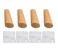 Primega - Patas de sofá, patas de mesa, madera maciza, patas de armario, 4 unidades, 55 x 4 x 15 puntos, patas redondas, de madera, eucalipto, boca obblica