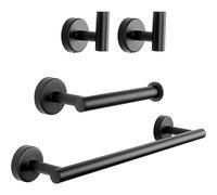 PRIMEGA SUS304 - Juego de accesorios de baño de 4 piezas, incluye toallero de 16 pulgadas, soporte para papel higiénico y 2 ganchos para peine
