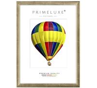 PrimeLuxe Marco de fotos de madera 60 x 83 cm (tamaño de la imagen) en hoja plateada, color y tamaño a elegir, marco para pósteres, puzles, collage de fotos, fabricado en Alemania
