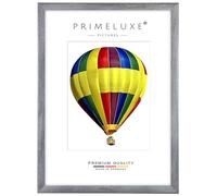 PrimeLuxe Marco de fotos de madera de 25 x 35 cm (tamaño de la imagen) en gris cepillado, color y tamaño a elegir, marco para pósteres, puzles, collage de fotos, fabricado en Alemania