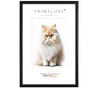 PrimeLuxe Marco de madera maciza a medida, estrecho, 33 x 50 cm, en negro mate, tamaño a elegir, con cristal acrílico antirreflejos, marco para pósteres, puzles, collage de fotos