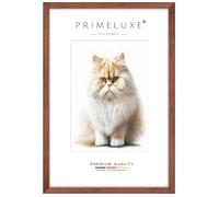 PrimeLuxe Marco de madera maciza a medida, estrecho, 42 x 59,4 cm, DIN A2, en cerezo marrón, tamaño a elegir, con cristal acrílico antirreflejos, marco para pósteres, puzles, collage de fotos
