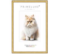 PrimeLuxe Marco de madera maciza hecho a medida estrecho 35 x 75 cm en dorado | Tamaño seleccionable | con vidrio acrílico antirreflejo | Marco para póster | Puzzle | Collage de fotos