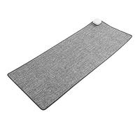 PrimeMatik - Alfombra y Superficie térmica Gris Claro de 80x32cm 77W con calefacción para Escritorio Suelo y pies